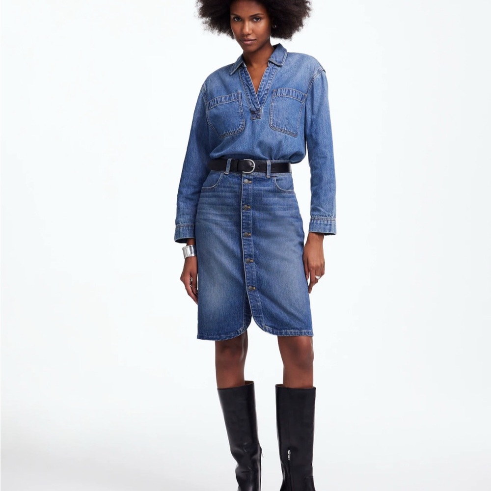 Madewell Blue Denim Skirt